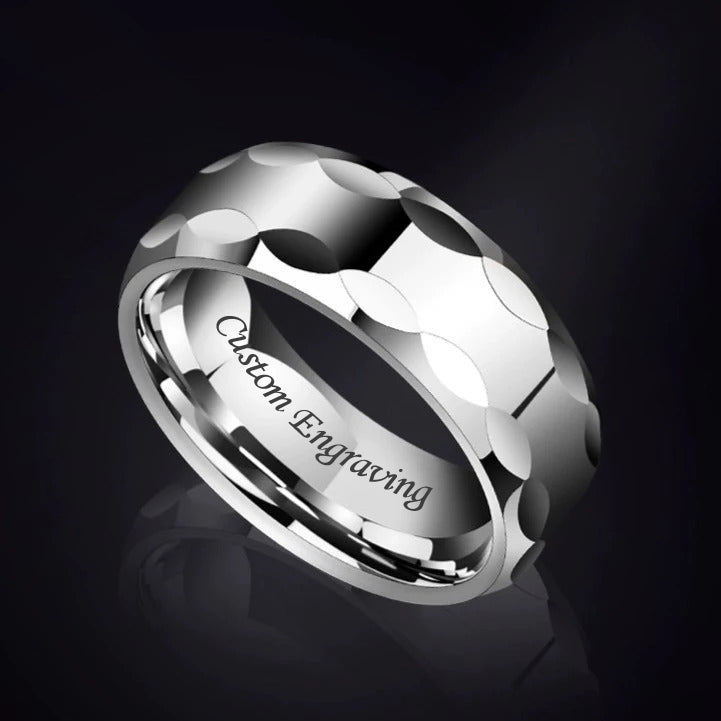 Engraved Tungsten Mens Wedding Band