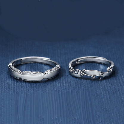 Engraved Couple Wedding Rings Matching Set