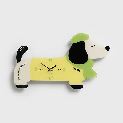 Silent Dachshund Acrylic Wall & Desk Clock