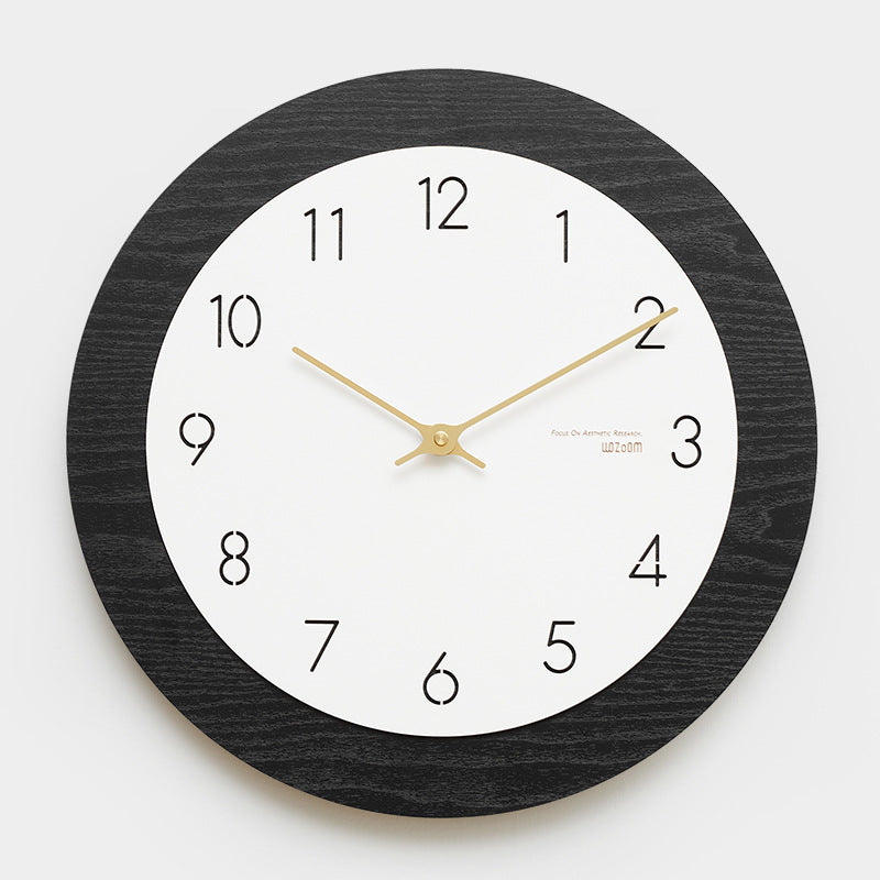 Modern Circular Analog Silent Wall Clock Black