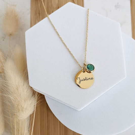 Custom Name Birthstone Dainty Necklace Gift for Her