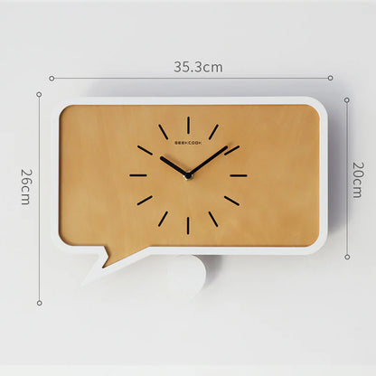 Minimalist Comma Pendulum Silent Wall Clock — 12" MDF & ABS