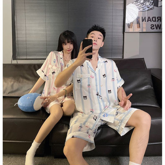 Cool Comfort: Fun Matching Summer Couple Pajamas