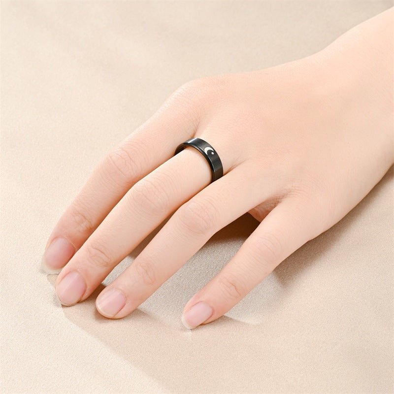 Sun and Moon Matching Promise Rings for Couples