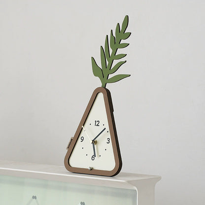 Nordic Silent Pedestal Clock with Integrated Tray