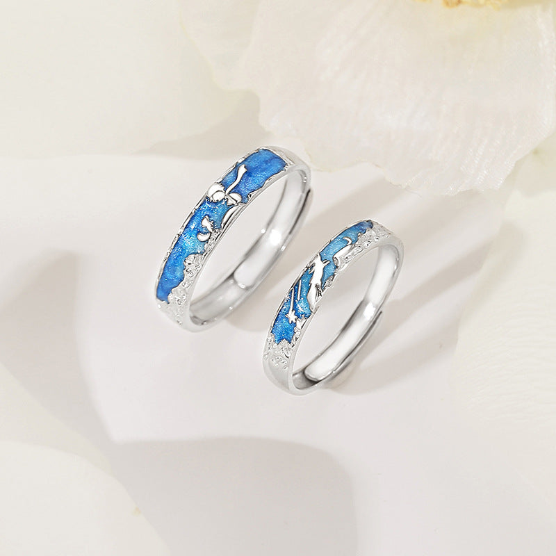 Romantic Starry Night Rings Set for Couples