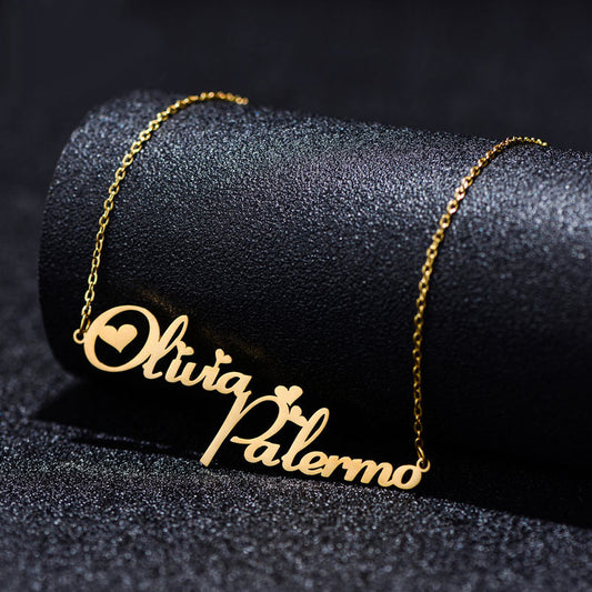 Personalized Double Name Necklace - 18K Gold Couple Gift