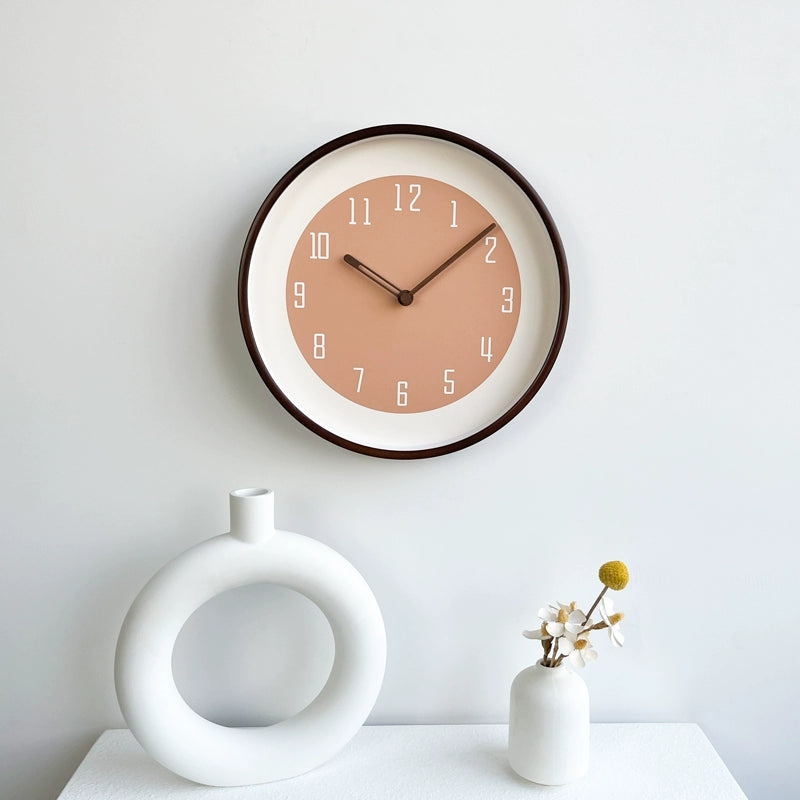 Minimalist Analog Round Wooden Wall Clock