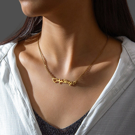Heartbeat Personal Name Necklace