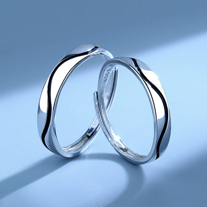 Engraved Infinite Love Promise Rings Set for Couples