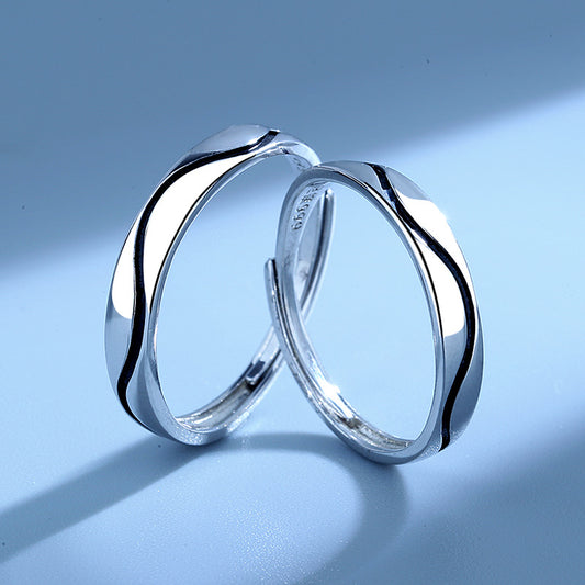 Engraved Infinite Love Promise Rings Set for Couples