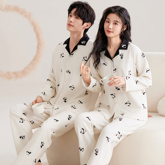 Charming Panda Couple's Pajama Set | Cozy Loungewear for Unwinding