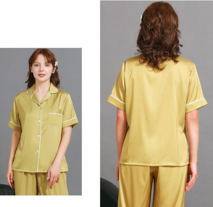 Matching Couple Silk Nightwear Pajamas Set