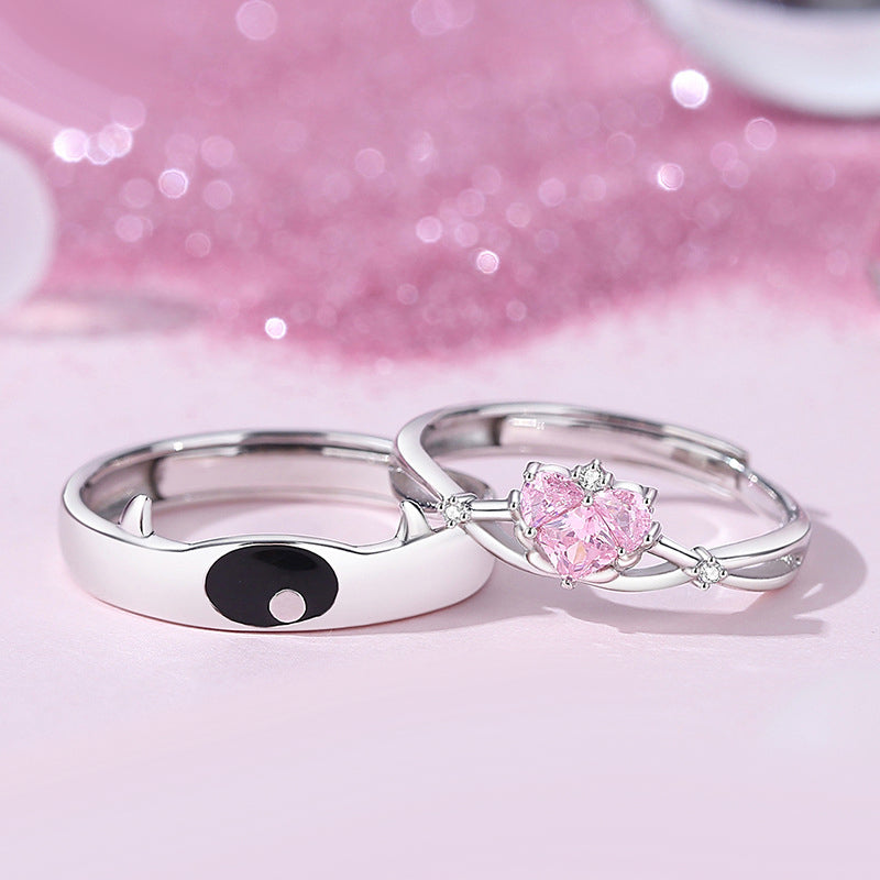 Custom Devil and Heart Promise Rings for Couples