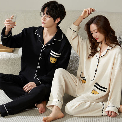 CozyBear Waffle-Knit Matching Pajamas