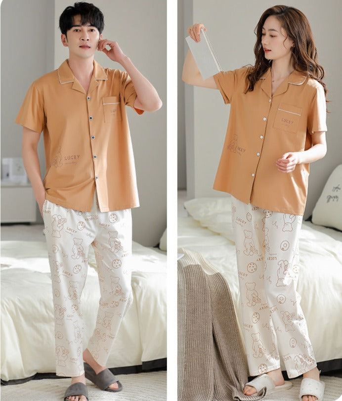 100% Cotton Matching Pajamas Set for Girlfriend Boyfriend