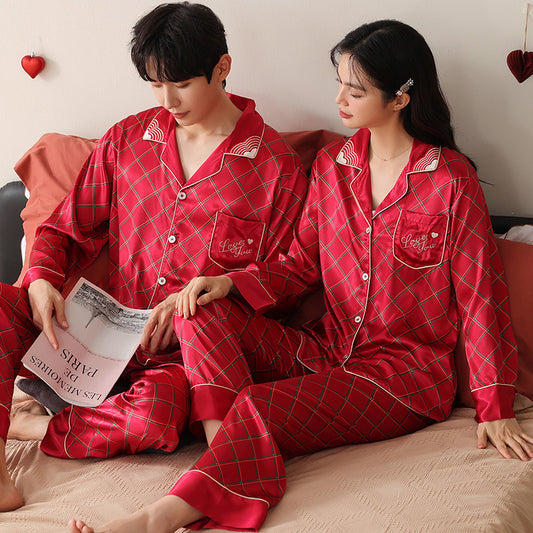 Couples Wedding Red Jammies Pure Flannel Set