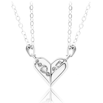 Magnetic Half Hearts Couple Promise Necklaces Set