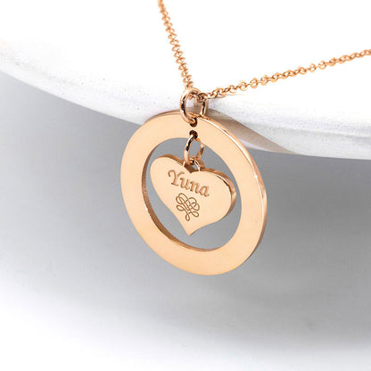Heart Shaped Custom Name Pendant Necklace
