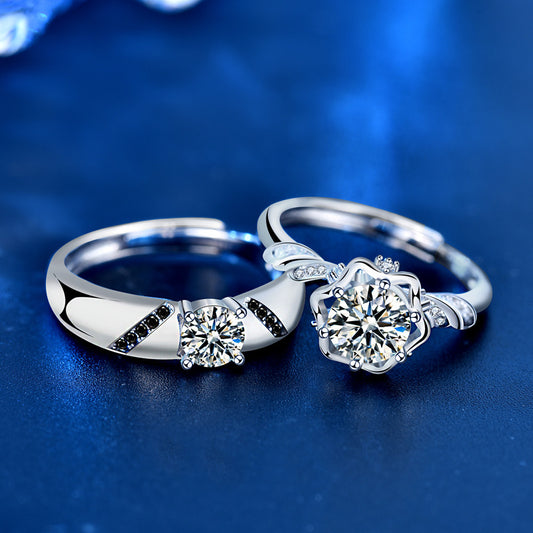 1.5 Carats Moissanite Diamond Wedding Rings Set