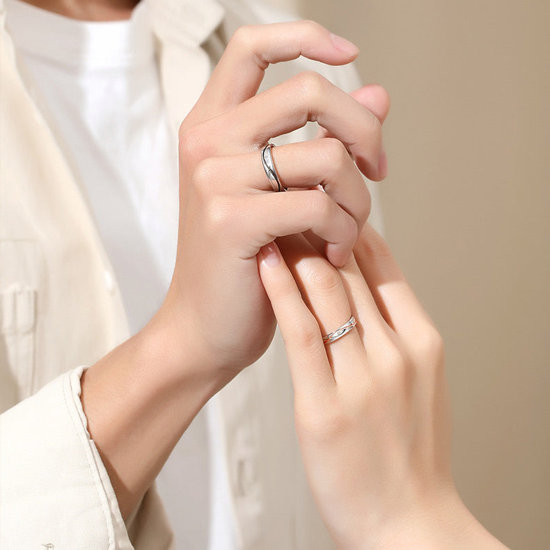 Personalized Matching Rings Set for Couples (Adjustable size)