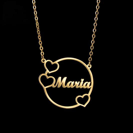 Hearts Personal Name Pendant Necklace