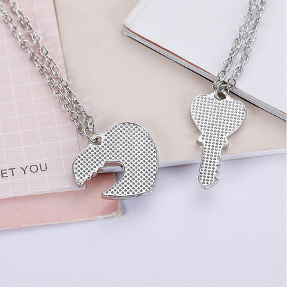 Best Friends Key Heart Necklaces Set for 2