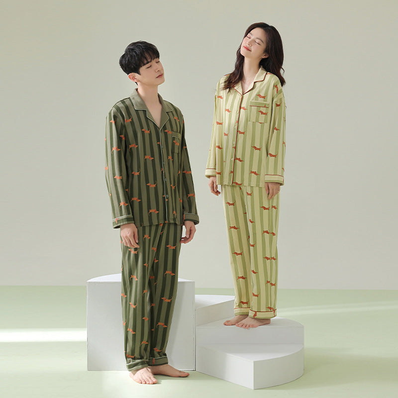 Matching His and Hers Autumn Pajamas 100% Cotton