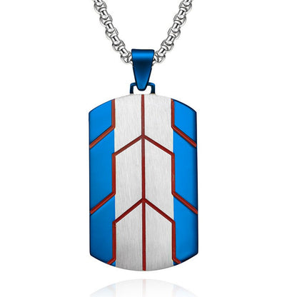 Custom Tire Pattern Pendant Mens Necklace