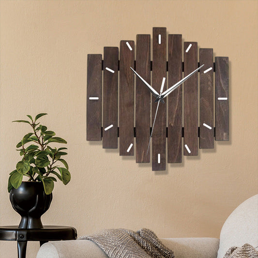 Unique Solid Wood Vintage Analog Silent Wall Clock — 30×30 cm