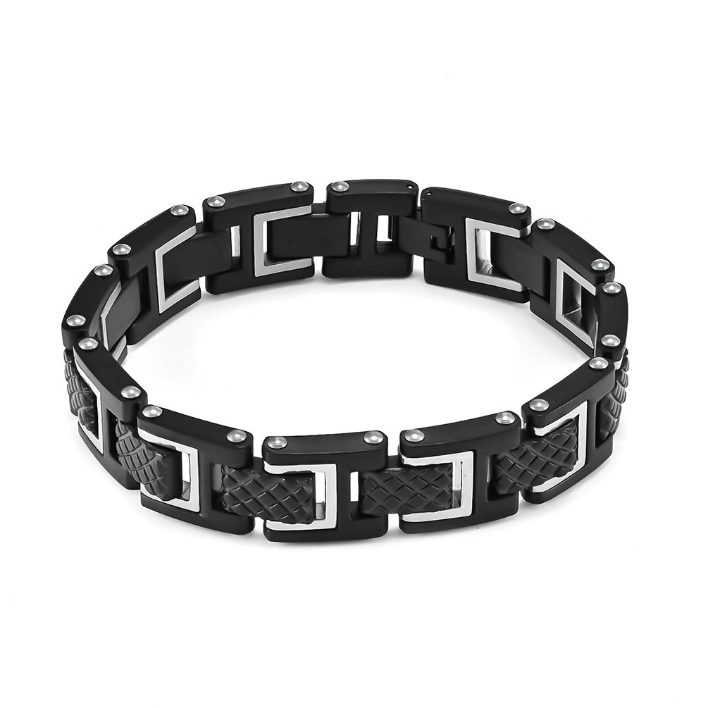 Engravable Mens Bracelets Stainless Steel 8.6 Inches