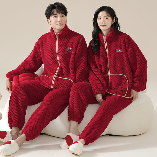 Red Flannel Winter Matching PJs for Couples