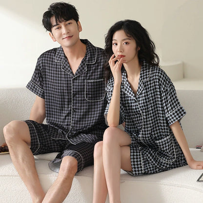 Checkered Couple PJs - Short Sleeve Matching Set