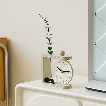 Nordic 3-in-1 Solid Wood Silent Table Clock
