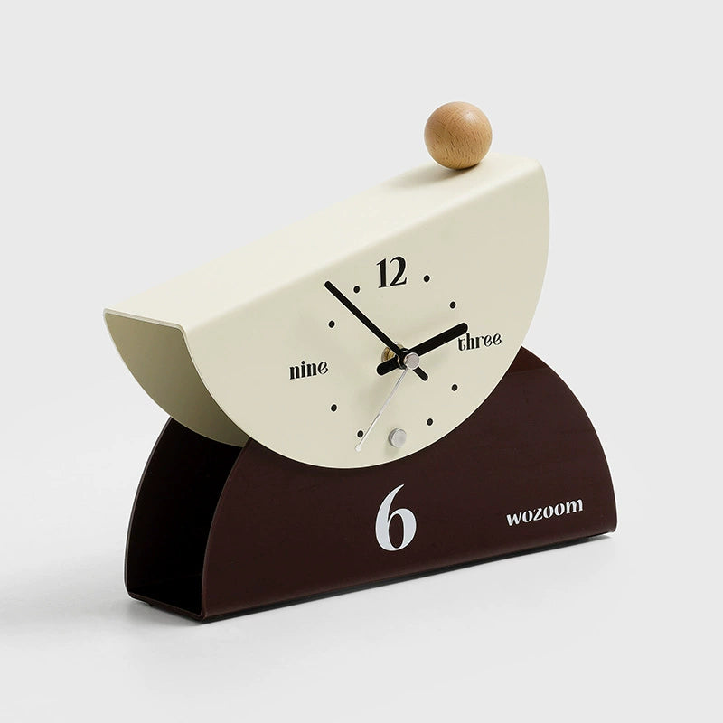Modern Half-Moon Silent Desk Clock