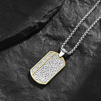 Custom Vintage Style Army Pendant Mens Necklace