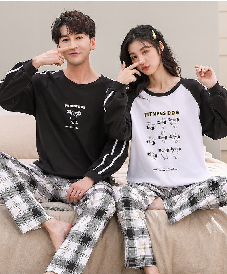 Matching Loose Pajamas Set for Couples Pure Cotton – Gullei