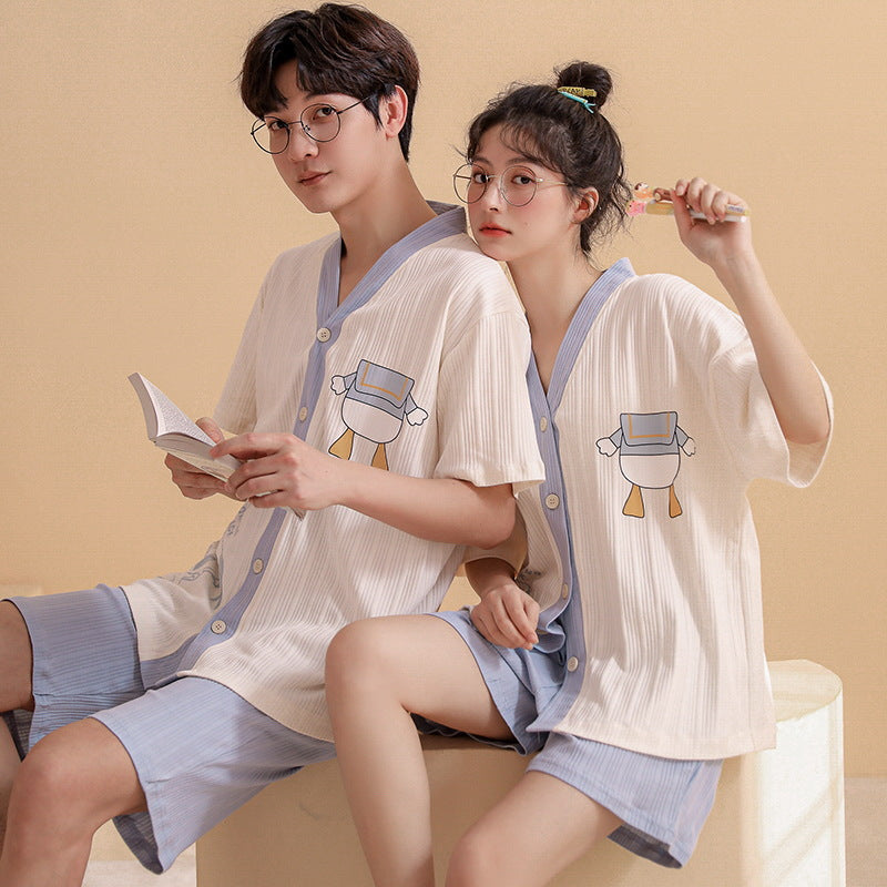 Matching Short Sleeves Sleepwear Pajamas for Couples