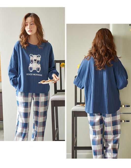 Cute Bear Couple Pajamas: Matching Plaid PJs for All Seasons