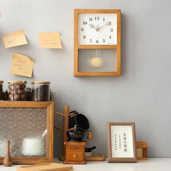 Solid Walnut Silent Pendulum Clock – Japanese Style – Gullei