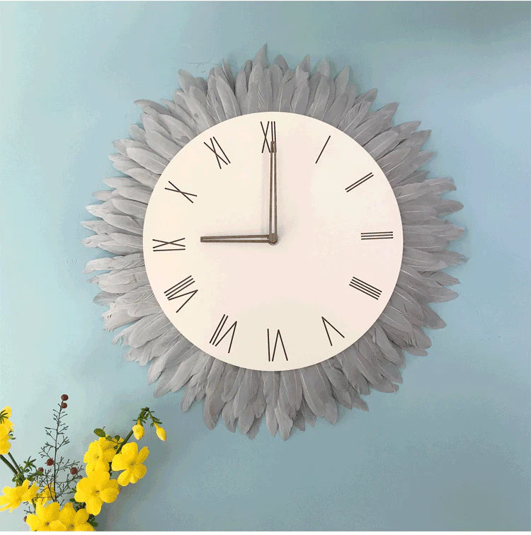 Boho Tapestry Silent Wall Clock – Nordic, Large