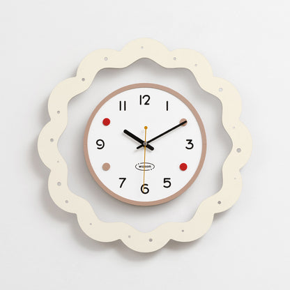 Flower Shaped Modern Decorative Wall Clock Cream