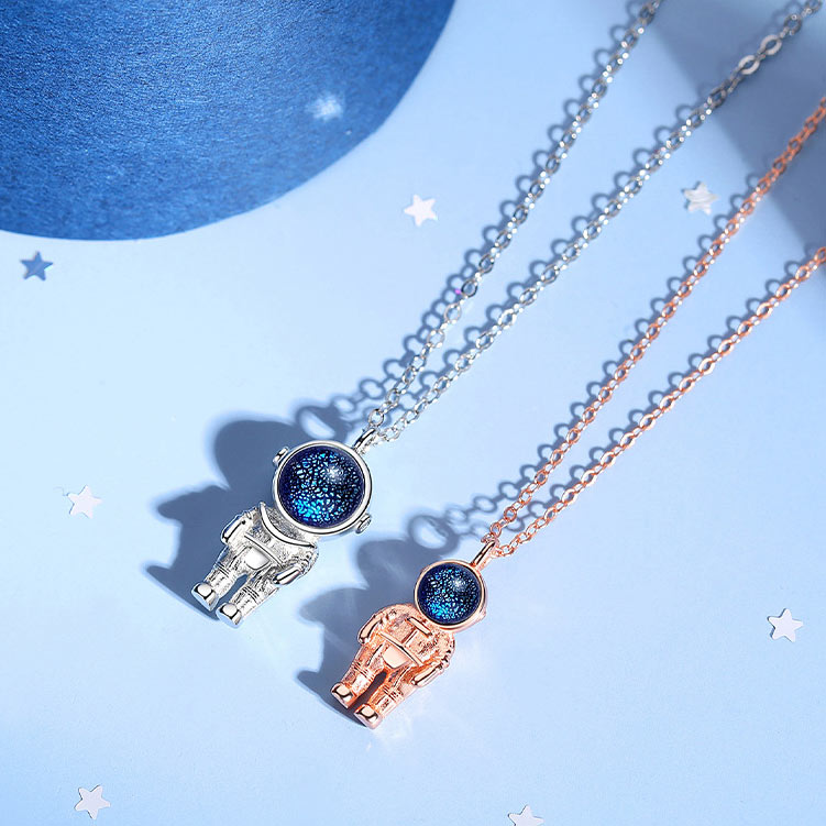 Matching Friendship Necklaces Gift for Space Fans