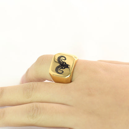 Custom Bull Head Punk Style Mens Ring Gift