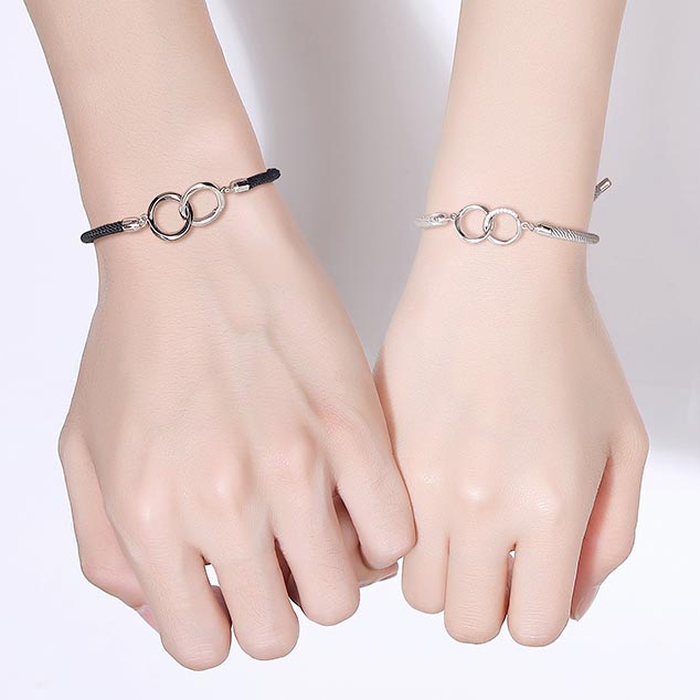 Forever Love Magnetic Charm Couple Bracelets Set