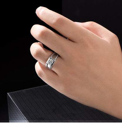 1 Carat Moissanite Diamond Rings Set for Men and Women