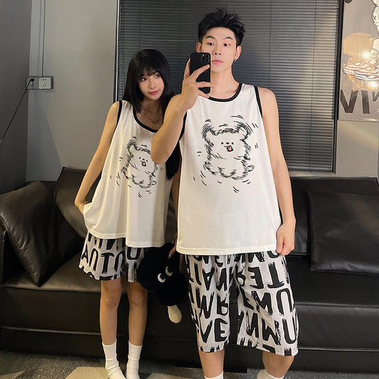 Urban Graphic Couple's Tank Top & Shorts Set