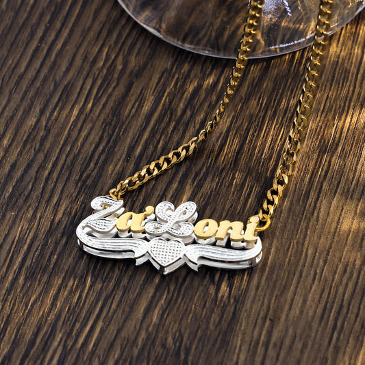 Customized Two Color Tone Name Necklace