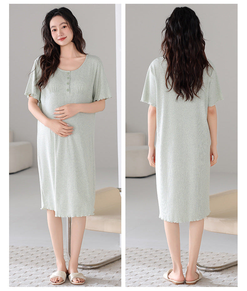 Padded Bra Long Shirt Maternity Sleepwear