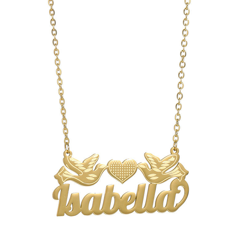 Love Birds Personal Name Necklace